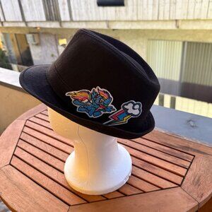 Black Fedora Hat With Rainbow Dash My Little Pony Patch